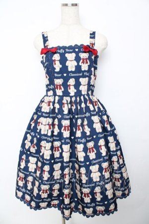 画像: axes femme kawaii / フラッフィベアジャンスカ M 紺 Y-25-10-16-119-AX-OP-SZ-ZY