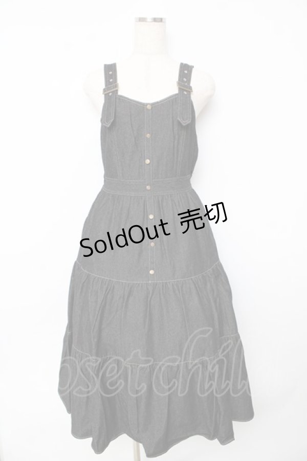 画像1: axes femme POETIQUE / ティアードロングワンピース M 黒 Y-25-10-16-122-AX-OP-SZ-ZI (1)