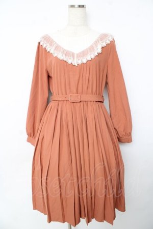画像: axes femme POETIQUE / ベルト付きプリーツワンピース M オレンジ Y-25-10-16-125-AX-OP-SZ-ZY