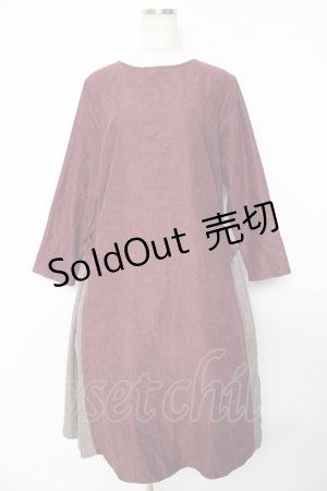 画像: axes femme / 切替ワンピース  ワイン×グレー Y-25-10-16-126-AX-OP-SZ-ZI