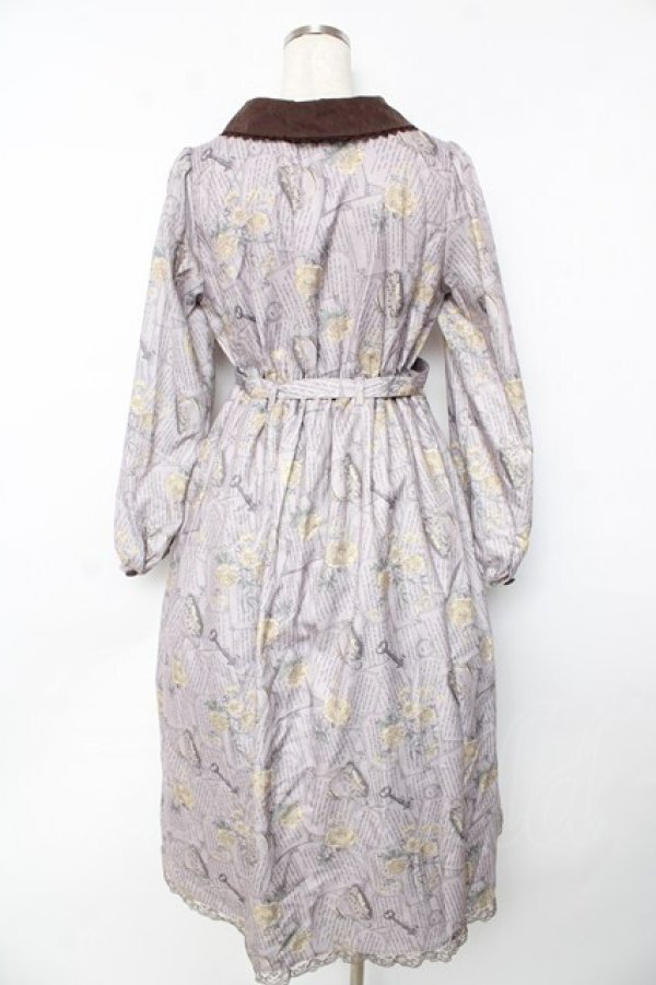 画像2: axes femme / アンティーク柄ワンピース M モーヴ Y-25-10-16-129-AX-OP-SZ-ZI (2)