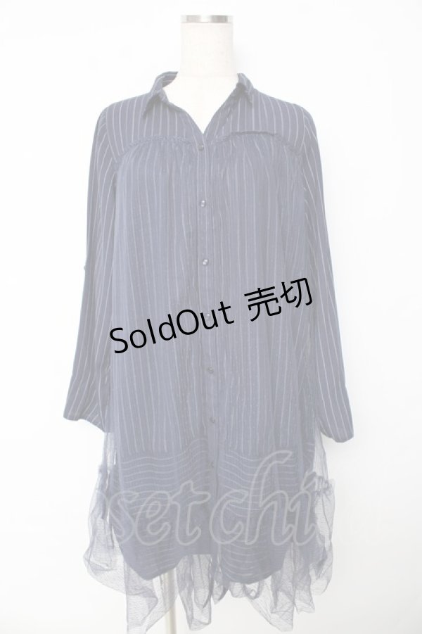 画像1: axes femme / チュール重ねチュニック M 紺 Y-25-10-16-130-AX-OP-SZ-ZI (1)