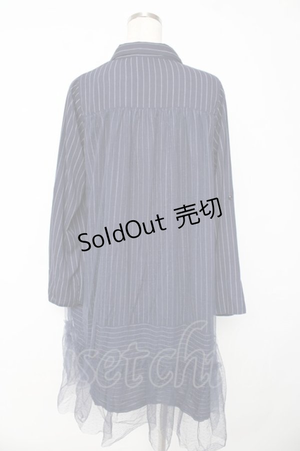 画像2: axes femme / チュール重ねチュニック M 紺 Y-25-10-16-130-AX-OP-SZ-ZI (2)