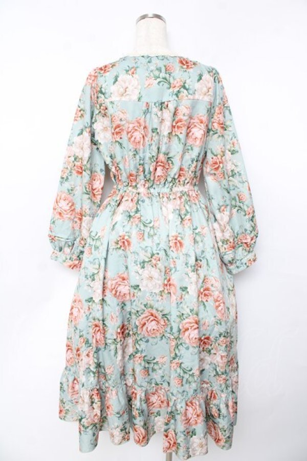 画像2: axes femme / ブルームフラワー柄ワンピース F グリーン Y-25-10-16-132-AX-OP-SZ-ZI (2)