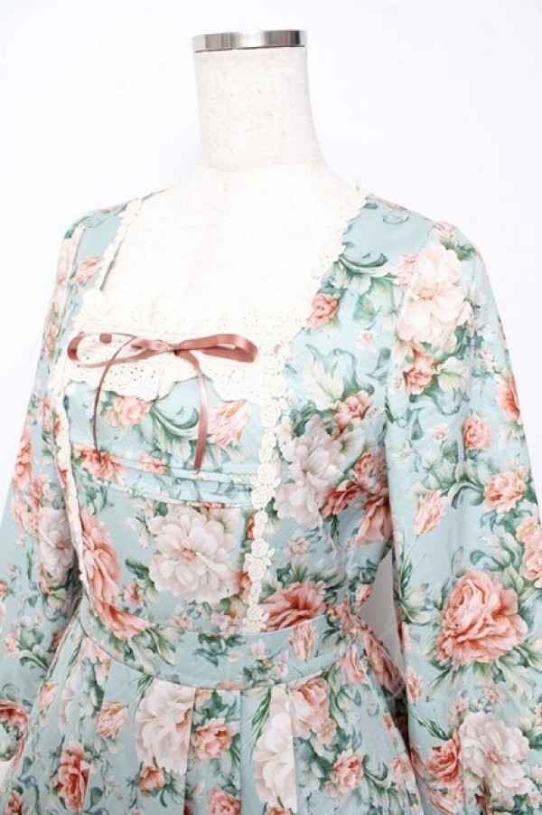 画像3: axes femme / ブルームフラワー柄ワンピース F グリーン Y-25-10-16-132-AX-OP-SZ-ZI (3)