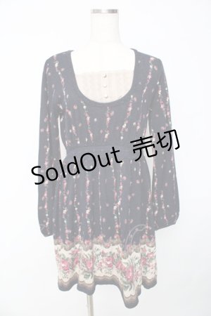 画像: axes femme / ローズニットワンピース  紺 Y-25-10-16-135-AX-OP-SZ-ZI