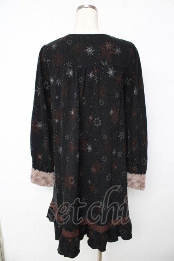 画像2: axes femme / 結晶柄ニットワンピース  黒 Y-25-10-16-136-AX-OP-SZ-ZI (2)