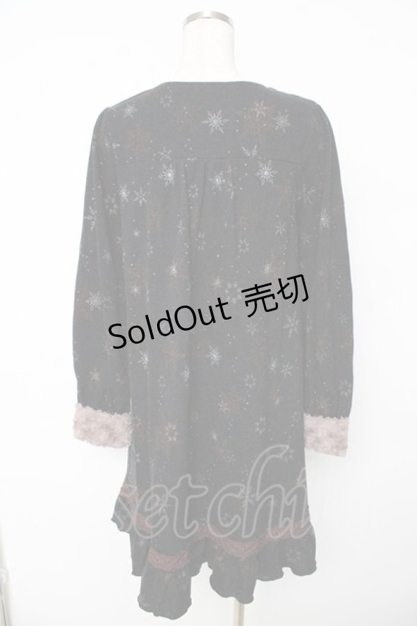 画像2: axes femme / 結晶柄ニットワンピース  黒 Y-25-10-16-136-AX-OP-SZ-ZI (2)