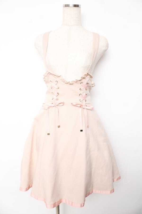 画像1: Amavel / Wレースアップ猫耳フレアジャンスカ  ピンク Y-25-10-16-140-CA-OP-SZ-ZY (1)