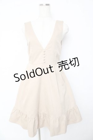 画像: axes femme POETIQUE / 【多屋来夢コラボ】ピンタックフリルジャンスカ M ベージュ Y-25-10-16-141-AX-OP-SZ-ZI