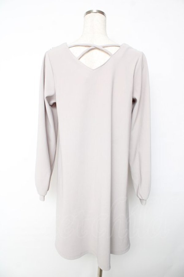 画像2: Amavel / はしごレースリボンAラインワンピース M グレー Y-25-10-16-143-CA-OP-SZ-ZY (2)