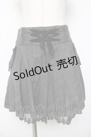 画像: axes femme / コルセットデザインキュロット  グレー Y-25-10-16-147-AX-SK-SZ-ZY