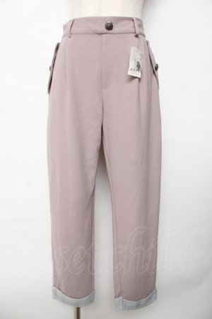画像: axes femme / 裾チェックテーパードパンツ M グレージュ Y-25-10-16-149-AX-PA-SZ-ZY