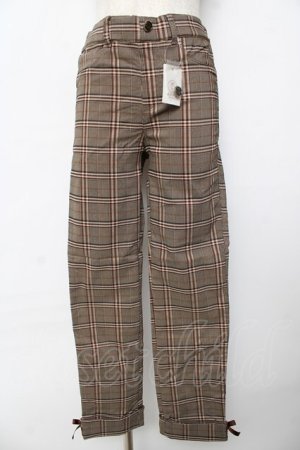 画像: axes femme / 裾レースアップ裏起毛レギパン L 茶 Y-25-10-16-150-AX-PA-SZ-ZY