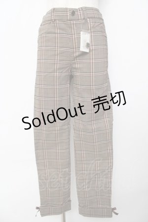 画像: axes femme / 裾レースアップ裏起毛レギパン L 茶 Y-25-10-16-150-AX-PA-SZ-ZY