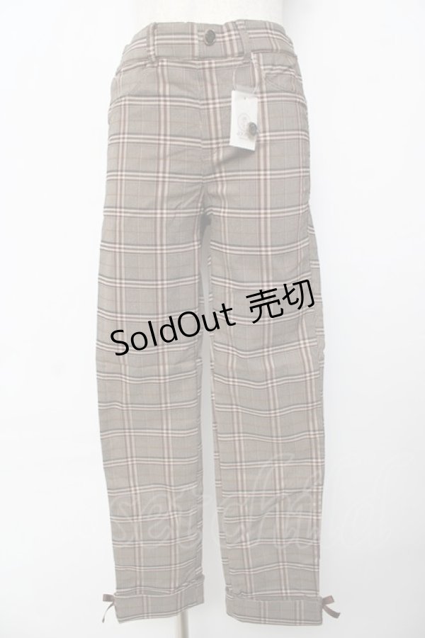 画像1: axes femme / 裾レースアップ裏起毛レギパン L 茶 Y-25-10-16-150-AX-PA-SZ-ZY (1)