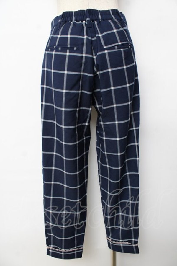 画像2: axes femme / チェックパンツ M 紺 Y-25-10-16-152-AX-PA-SZ-ZI (2)