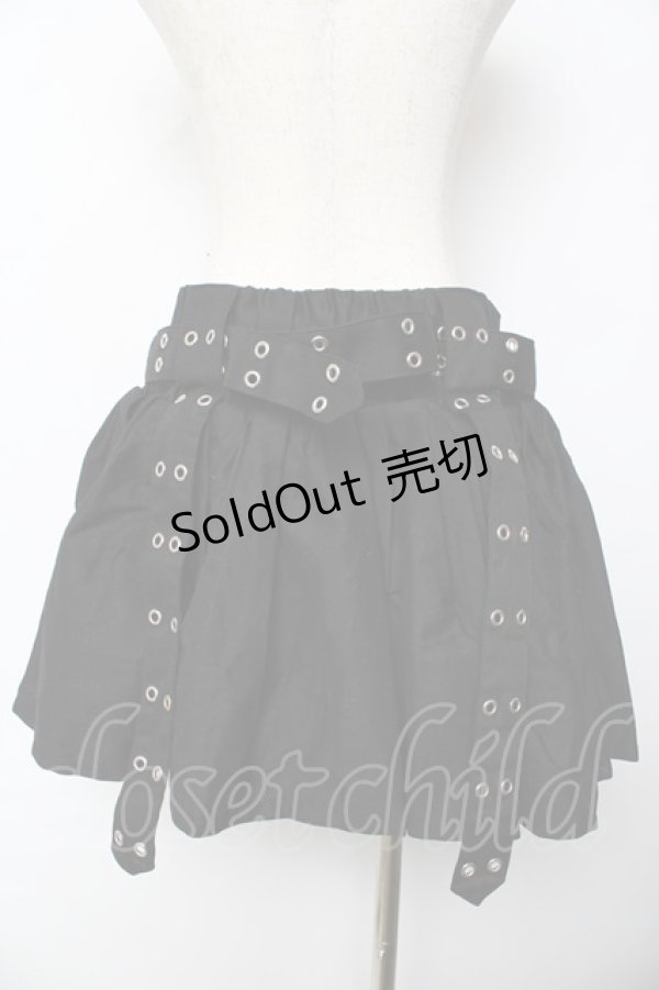 画像2: ACDC RAG / ベルト付きプリーツスカート  黒 Y-25-10-16-158-PU-SK-SZ-ZY (2)