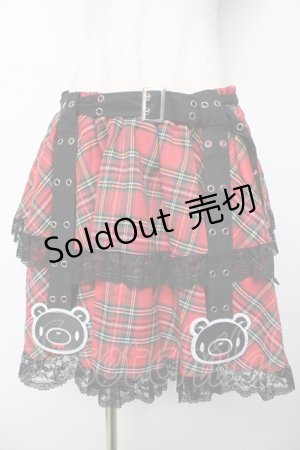 画像: ACDC RAG / ダークグルーミー ベルトスカート  赤 Y-25-10-16-161-PU-SK-SZ-ZY