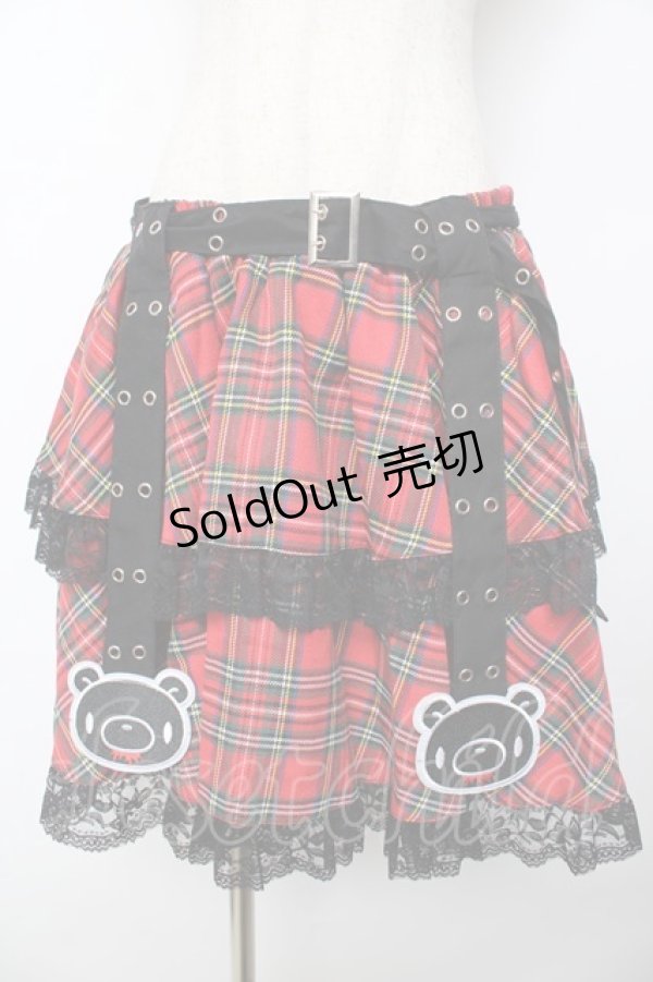 画像1: ACDC RAG / ダークグルーミー ベルトスカート  赤 Y-25-10-16-161-PU-SK-SZ-ZY (1)