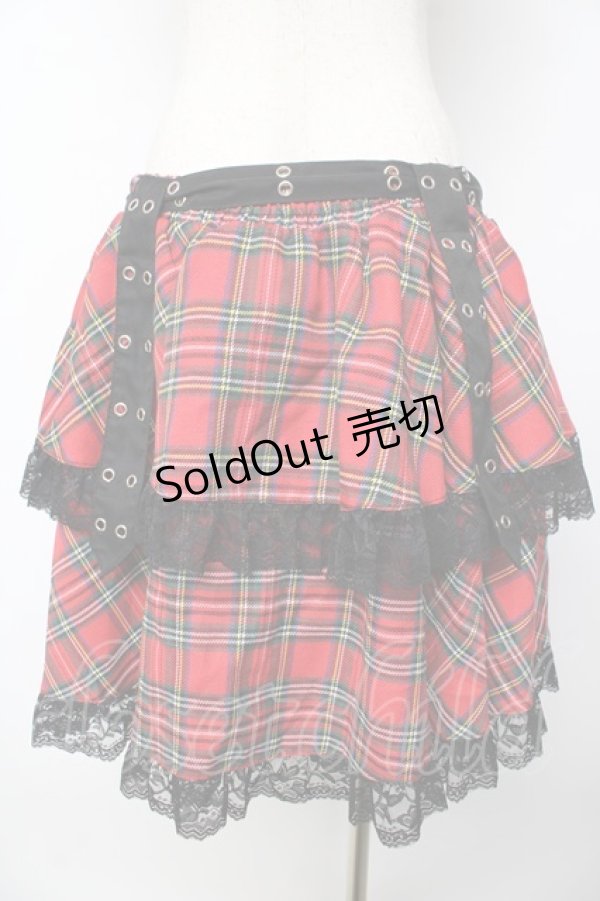 画像2: ACDC RAG / ダークグルーミー ベルトスカート  赤 Y-25-10-16-161-PU-SK-SZ-ZY (2)