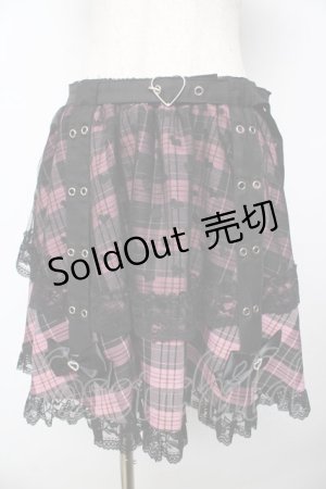 画像: ACDC RAG / LOVE PUNKミニスカート  ピンク Y-25-10-16-162-PU-SK-SZ-ZY