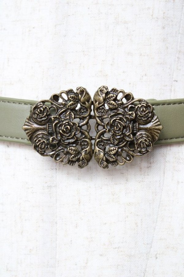 画像1: axes femme / アンティークスライドベルト  グリーン Y-25-10-16-025-AX-ZA-SZ-ZY (1)