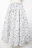 画像1: h.NAOTO / 総シルエット柄フロッキーロングフレアスカート F グレー Y-25-10-16-165-HN-SK-SZ-ZY (1)