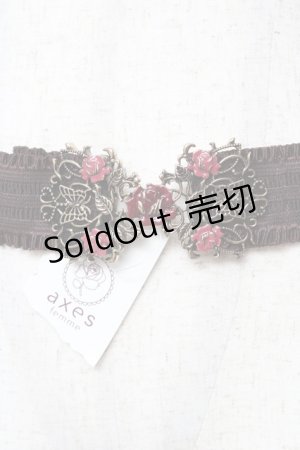 画像: axes femme / バラ×蝶デザインゴムベルト  ゴールド Y-25-10-16-028-AX-ZA-SZ-ZY