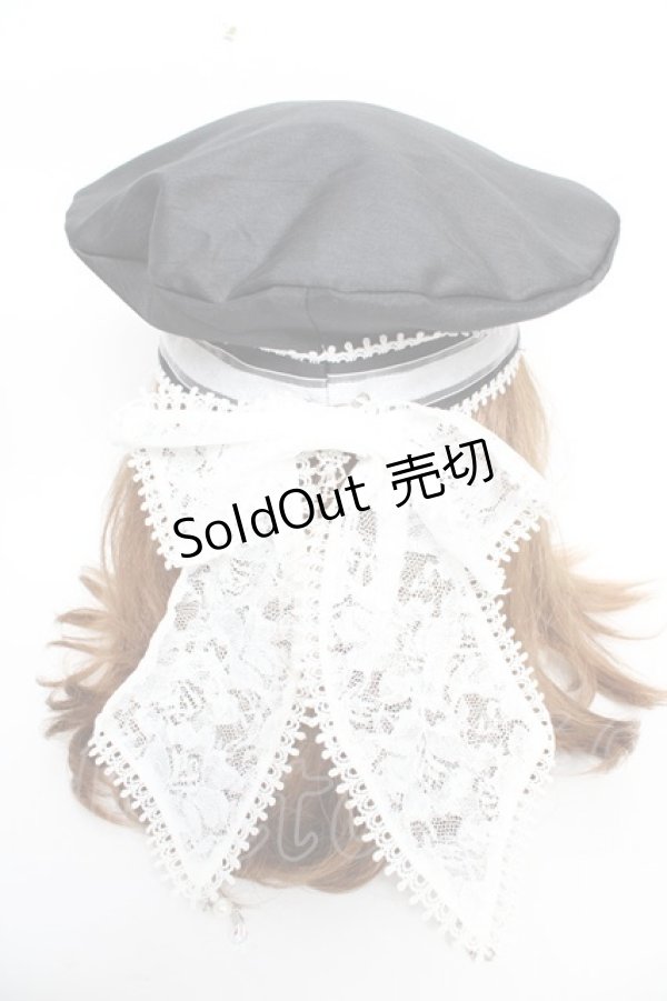 画像1: ALICE and the PIRATES / Celsianaベレー帽  黒 Y-25-10-16-030-PA-AC-SZ-ZY (1)