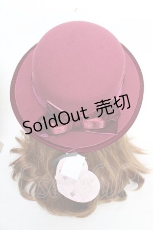 画像: m petit by misako / NINA'Sカンカン帽  ワイン Y-25-10-16-032-LO-AC-SZ-ZT-K007