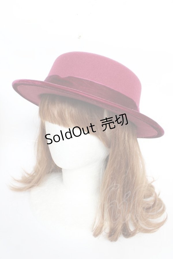 画像2: m petit by misako / NINA'Sカンカン帽  ワイン Y-25-10-16-032-LO-AC-SZ-ZT-K007 (2)