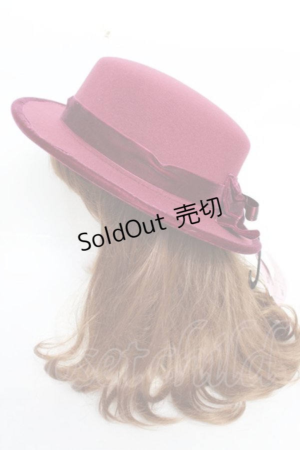 画像3: m petit by misako / NINA'Sカンカン帽  ワイン Y-25-10-16-032-LO-AC-SZ-ZT-K007 (3)