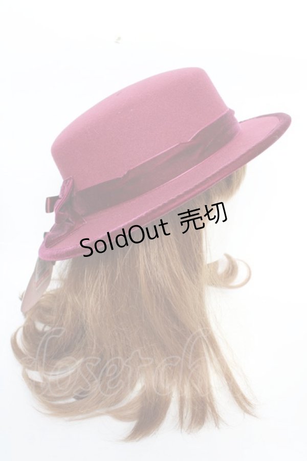 画像4: m petit by misako / NINA'Sカンカン帽  ワイン Y-25-10-16-032-LO-AC-SZ-ZT-K007 (4)