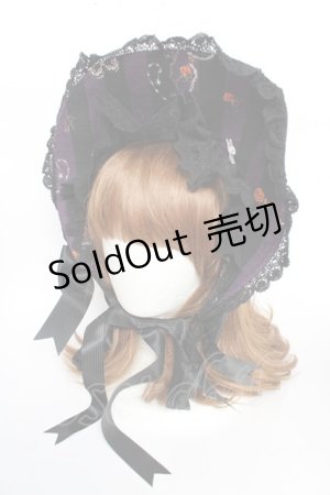画像: ALICE and the PIRATES / Rosy night’s Masquerade柄ボンネット  パープル Y-25-10-16-034-PA-AC-SZ-ZY
