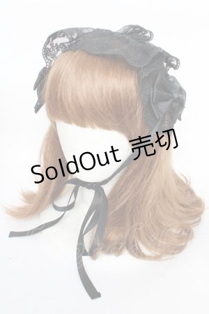 画像: ATELIER PIERROT / レースリボンヘッドドレス (オリジナルレース)　  黒 Y-25-10-16-036-EL-AC-SZ-ZY