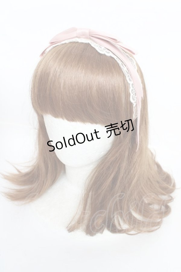 画像1: axes femme kawaii / レースリボンカチューシャ  ピンク Y-25-10-16-037-AX-AC-SZ-ZT486-F004 (1)