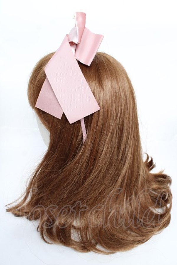 画像2: 【SALE】Maria pipi / グログランリボンカチューシャ  ピンク Y-25-10-16-038-EL-AC-SZ-ZT486-F002 (2)