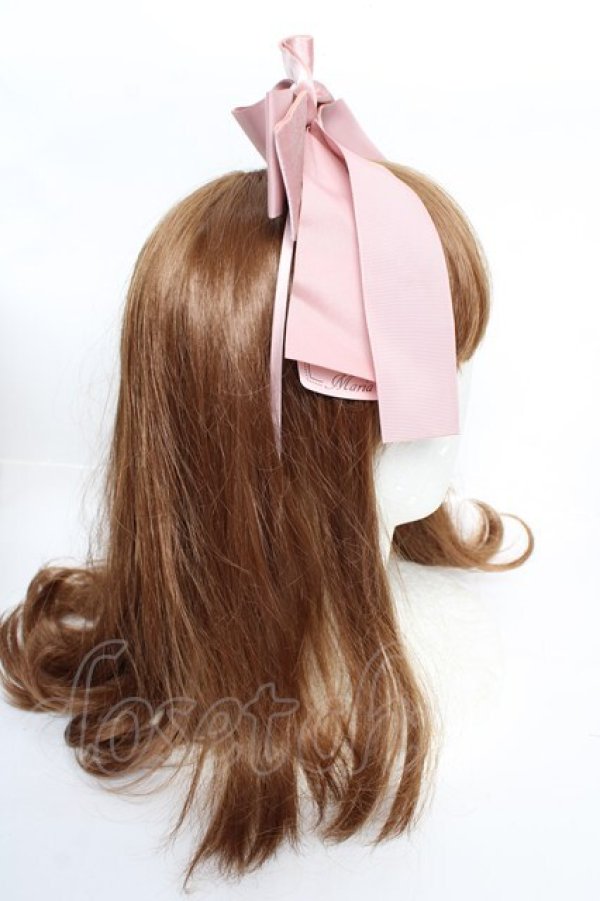 画像3: 【SALE】Maria pipi / グログランリボンカチューシャ  ピンク Y-25-10-16-038-EL-AC-SZ-ZT486-F002 (3)