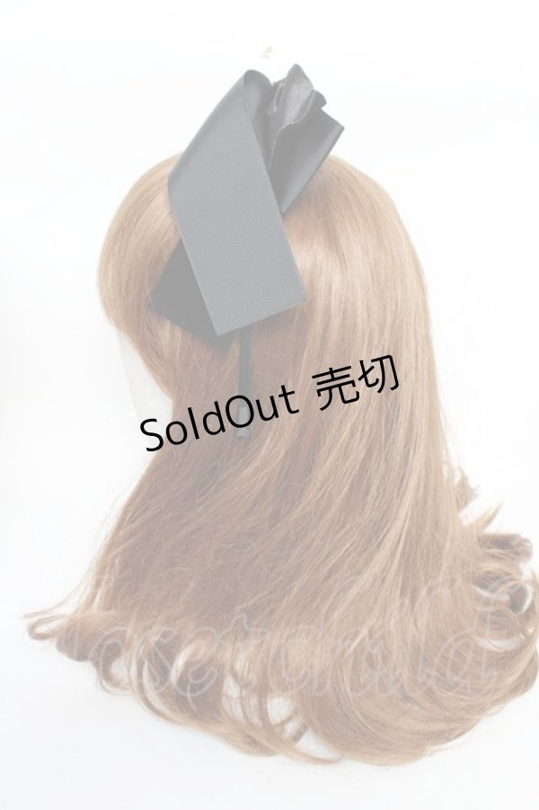 画像2: 【SALE】Maria pipi / グログランリボンカチューシャ  黒 Y-25-10-16-039-EL-AC-SZ-ZT486-F002 (2)