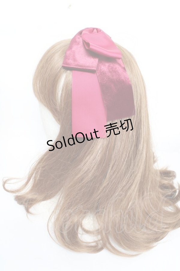 画像2: 【SALE】Maria pipi / グログランリボンカチューシャ  ワイン Y-25-10-16-040-EL-AC-SZ-ZT486-F005 (2)