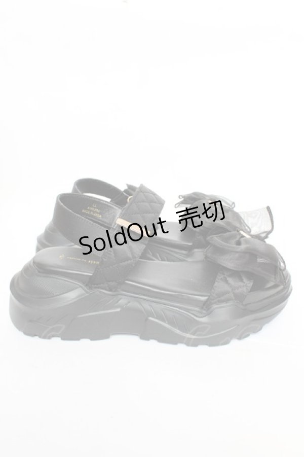 画像4: m petit by misako / AMシアーリボンサンダル  黒 Y-25-10-16-042-LO-SH-SZ-ZY (4)