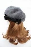 画像2: axes femme / リボン付きフェザーファーベレー 56-58cm グレー Y-25-10-18-047-AX-AC-SZ-ZY (2)