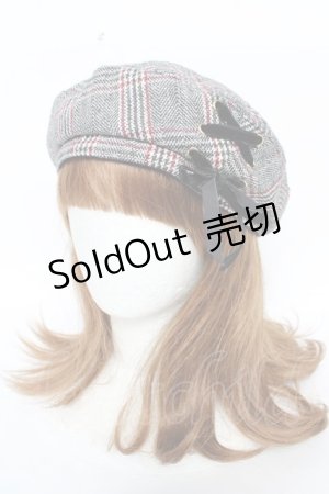 画像: axes femme / チェック柄ベレー 57.5cm グレー Y-25-10-18-048-AX-AC-SZ-ZY