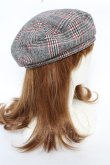 画像4: axes femme / チェック柄ベレー 57.5cm グレー Y-25-10-18-048-AX-AC-SZ-ZY (4)