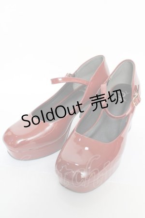 画像: あしながおじさん / 厚底チャンキーストラップパンプス 24 ボルドー Y-25-10-18-057-PU-SH-SZ-ZT-K001