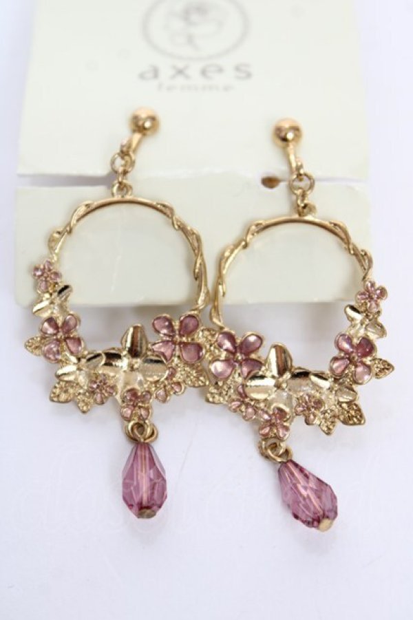 画像1: axes femme / 紫陽花フープイヤリング  ゴールド Y-25-10-18-010-AX-AC-SZ-ZY (1)