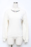 画像1: axes femme / ビジューニットプルオーバー M 白 Y-25-10-18-071-AX-TO-SZ-ZI (1)