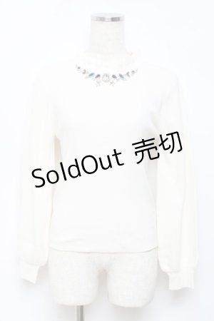 画像: axes femme / ビジューニットプルオーバー M 白 Y-25-10-18-071-AX-TO-SZ-ZI