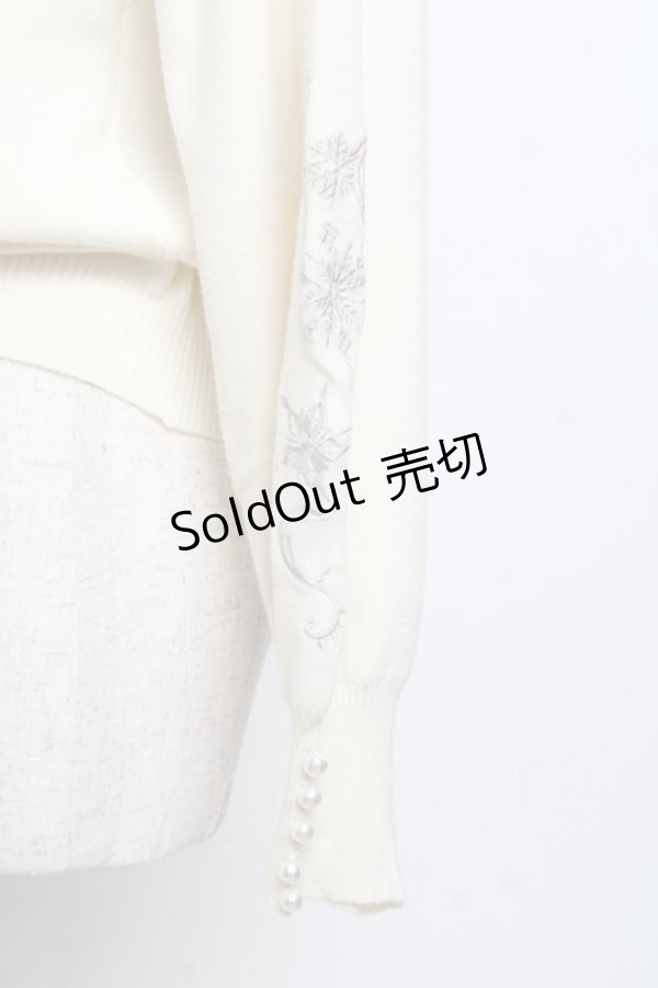 画像3: axes femme / 雪の結晶刺繍ニット F 生成り Y-25-10-18-072-AX-TO-SZ-ZI (3)